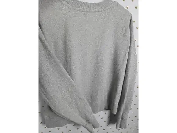 Victorias Secret Pink Grey raised logo sweater crew SMALL - Picture 5 of 5
